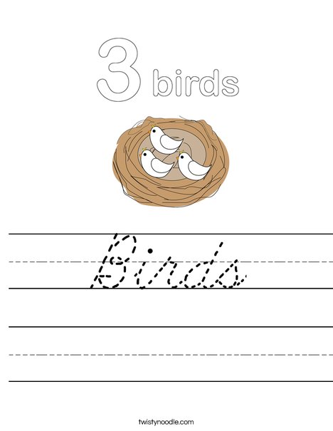 Birds in a Nest Worksheet