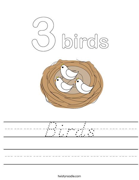 Birds in a Nest Worksheet