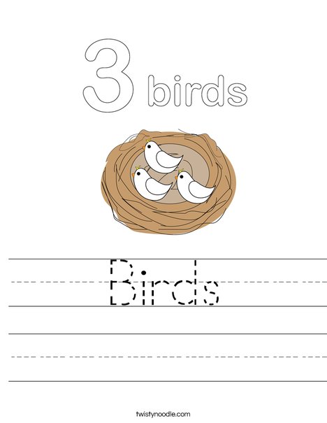 Birds in a Nest Worksheet