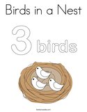 Birds in a Nest Coloring Page