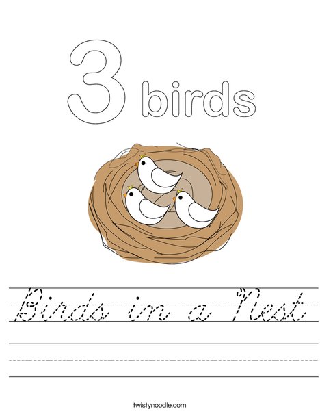 Birds in a Nest Worksheet