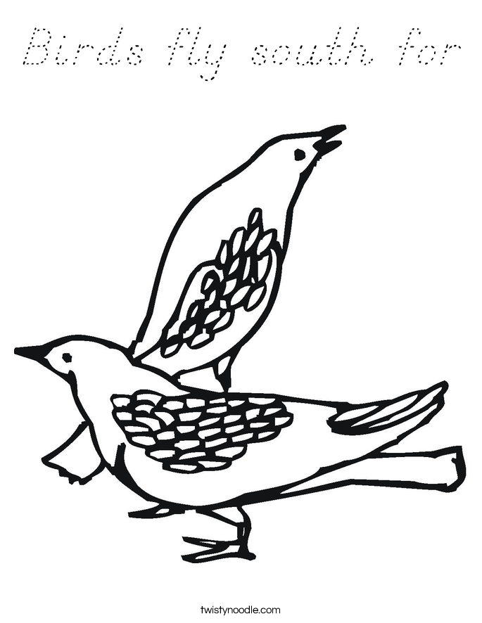 Birds fly south for Coloring Page