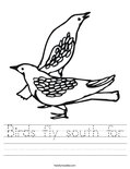 Birds fly south for Worksheet