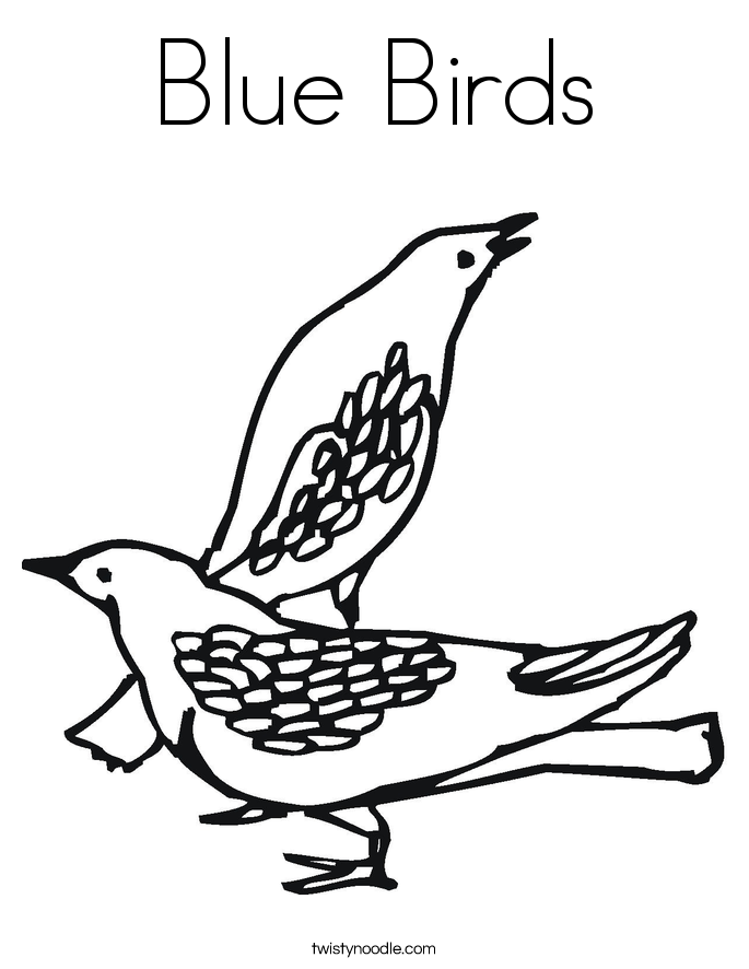 Blue Birds Coloring Page