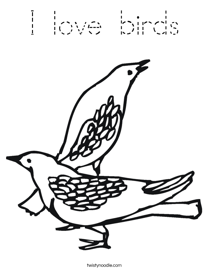 I love birds Coloring Page