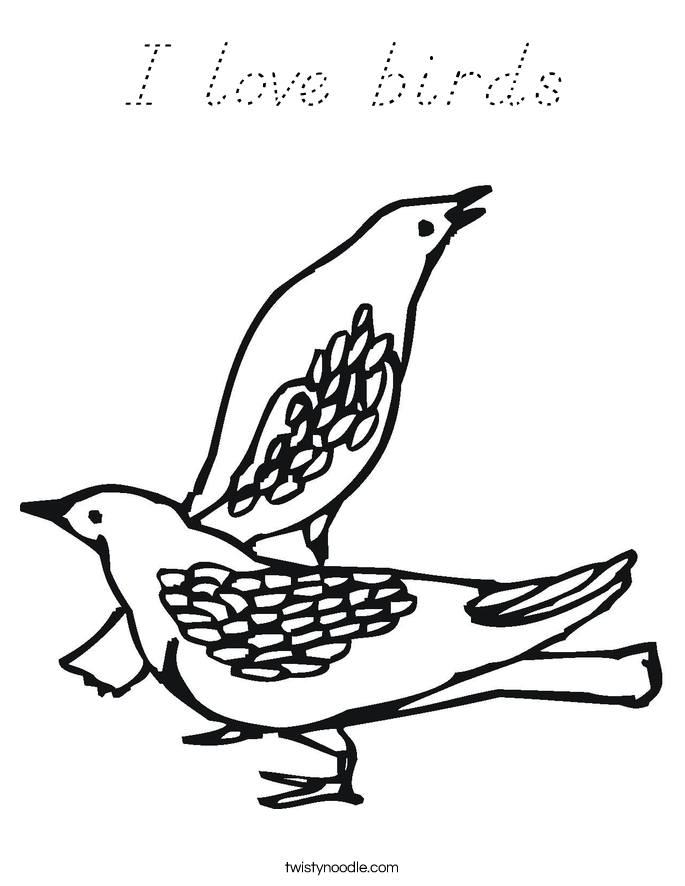 I love birds Coloring Page