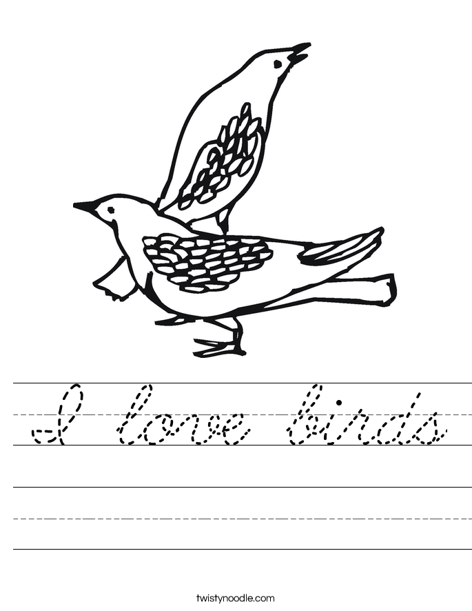 I love birds Worksheet