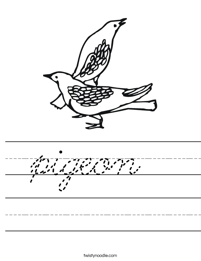 pigeon Worksheet