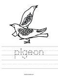 pigeon Worksheet