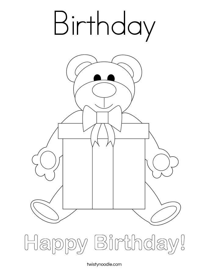 Birthday Coloring Page