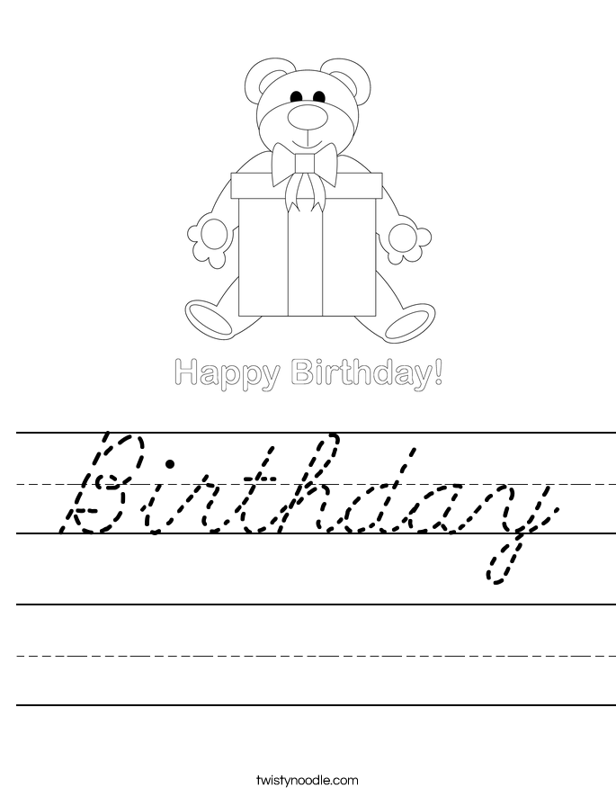 Birthday Worksheet