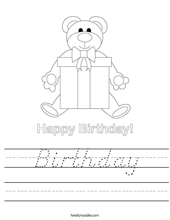 Birthday Worksheet