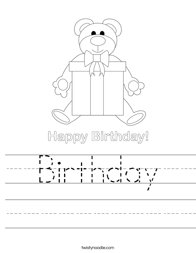 Birthday Worksheet