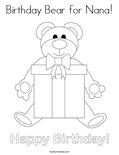 Birthday Bear for Nana! Coloring Page