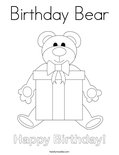 Birthday BearColoring Page