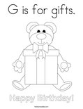 G is for gifts. Coloring Page