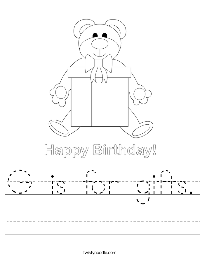 G is for gifts. Worksheet