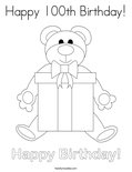Happy 100th Birthday!Coloring Page