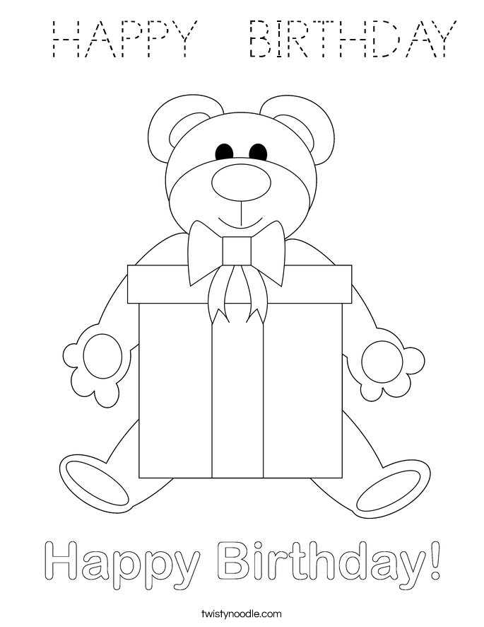  HAPPY  BIRTHDAY Coloring Page
