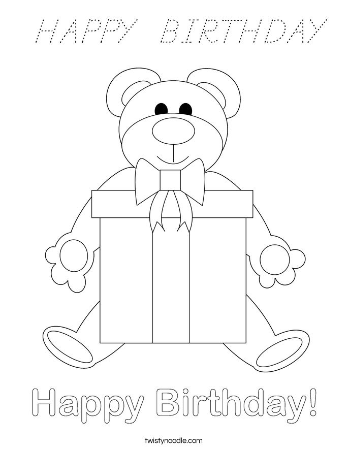  HAPPY  BIRTHDAY Coloring Page