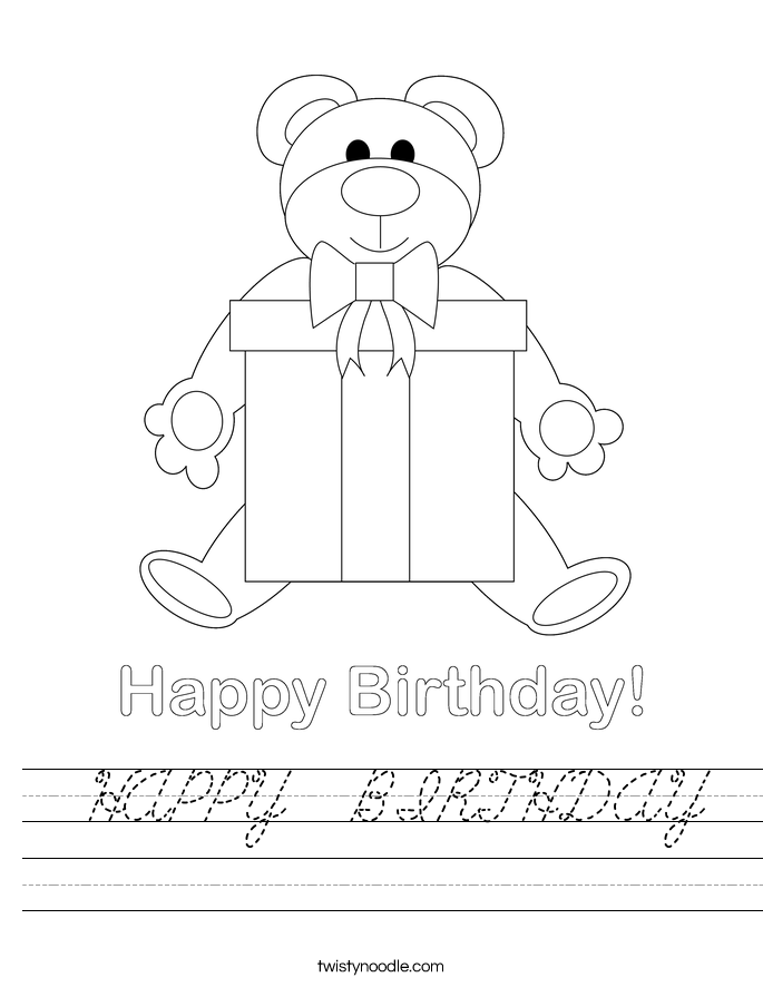  HAPPY  BIRTHDAY Worksheet