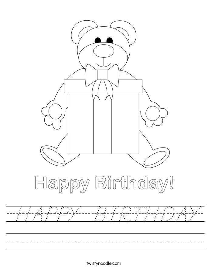  HAPPY  BIRTHDAY Worksheet
