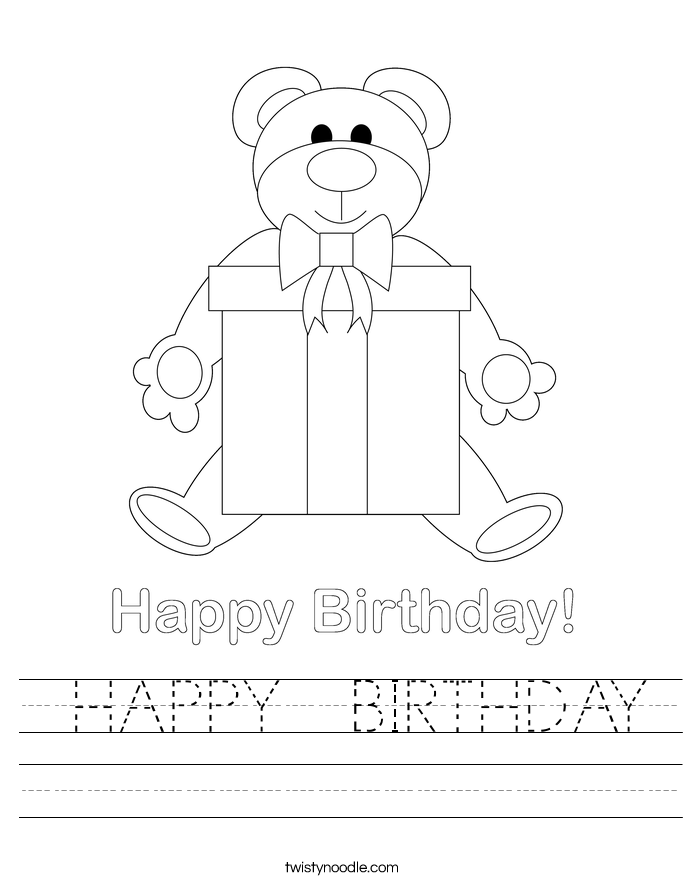  HAPPY  BIRTHDAY Worksheet