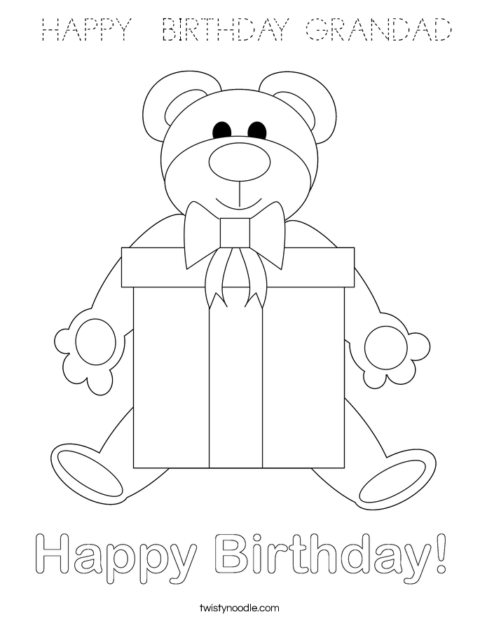  HAPPY  BIRTHDAY GRANDAD Coloring Page