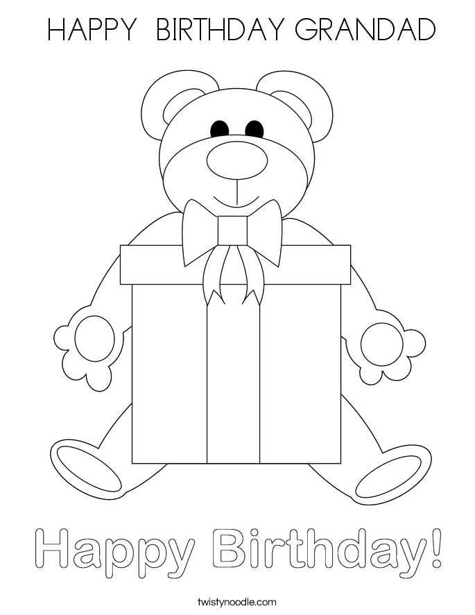  HAPPY  BIRTHDAY GRANDAD Coloring Page