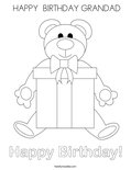  HAPPY  BIRTHDAY GRANDAD Coloring Page