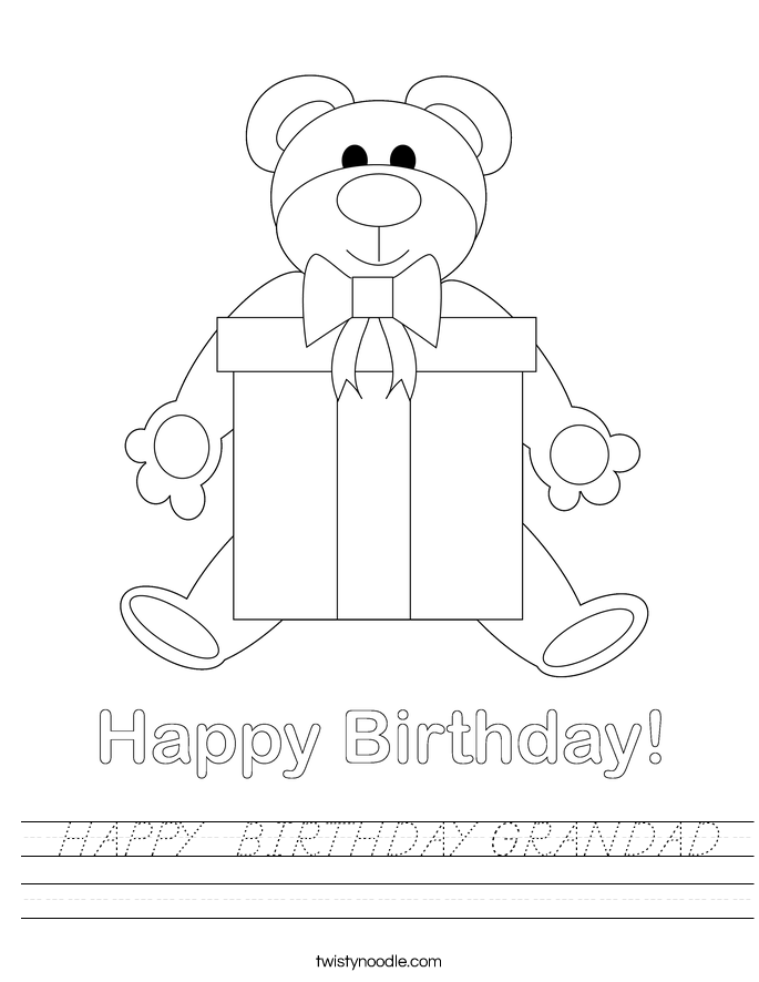  HAPPY  BIRTHDAY GRANDAD Worksheet