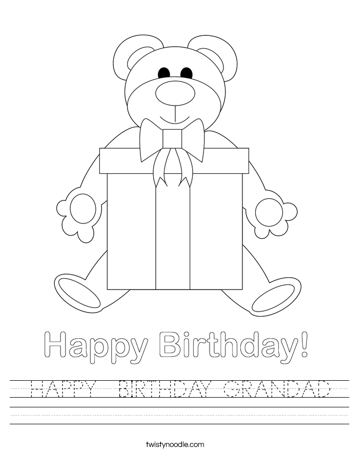  HAPPY  BIRTHDAY GRANDAD Worksheet