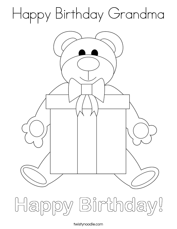 Happy Birthday Grandma Coloring Page