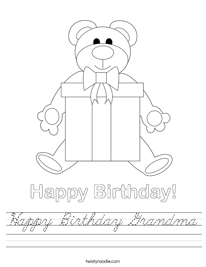 Happy Birthday Grandma Worksheet