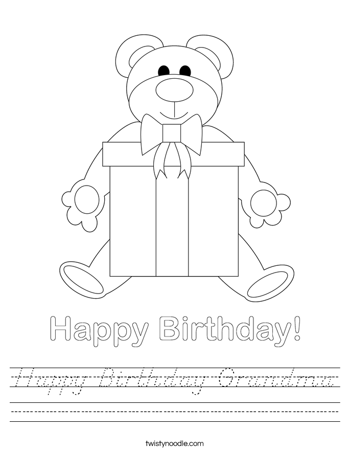 Happy Birthday Grandma Worksheet