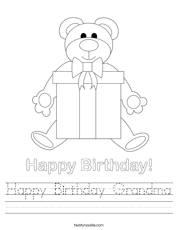 Happy Birthday Grandma Worksheet