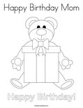 Happy Birthday Mom Coloring Page