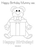 Happy Birthday Mummy xxx Coloring Page