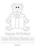 Happy Birthday Mummy xxx Worksheet