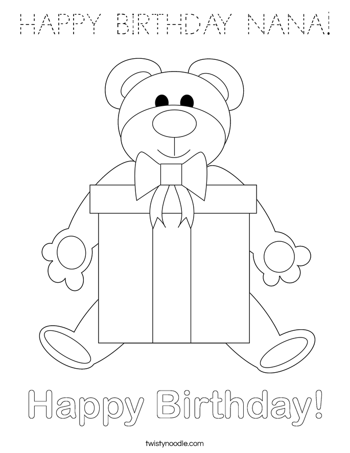 HAPPY BIRTHDAY NANA! Coloring Page