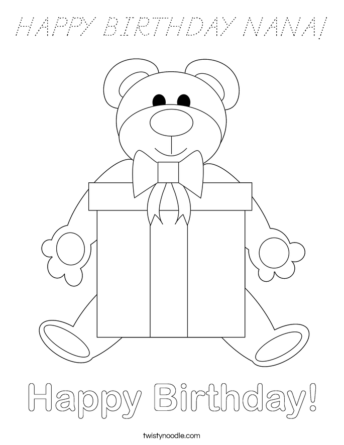 HAPPY BIRTHDAY NANA! Coloring Page