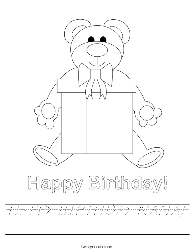 HAPPY BIRTHDAY NANA! Worksheet