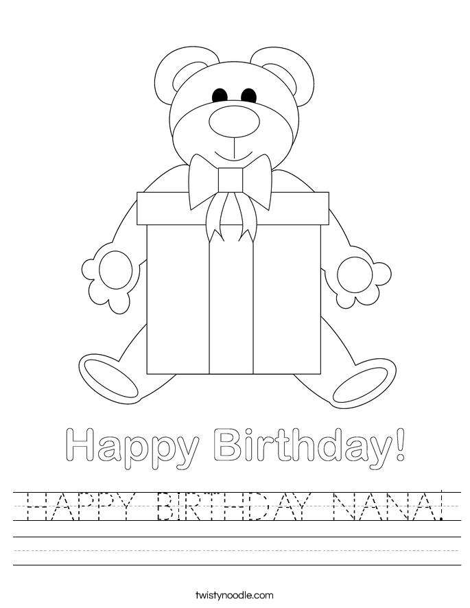 HAPPY BIRTHDAY NANA! Worksheet