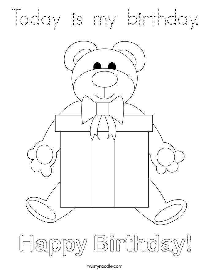 Today is my birthday. Coloring Page