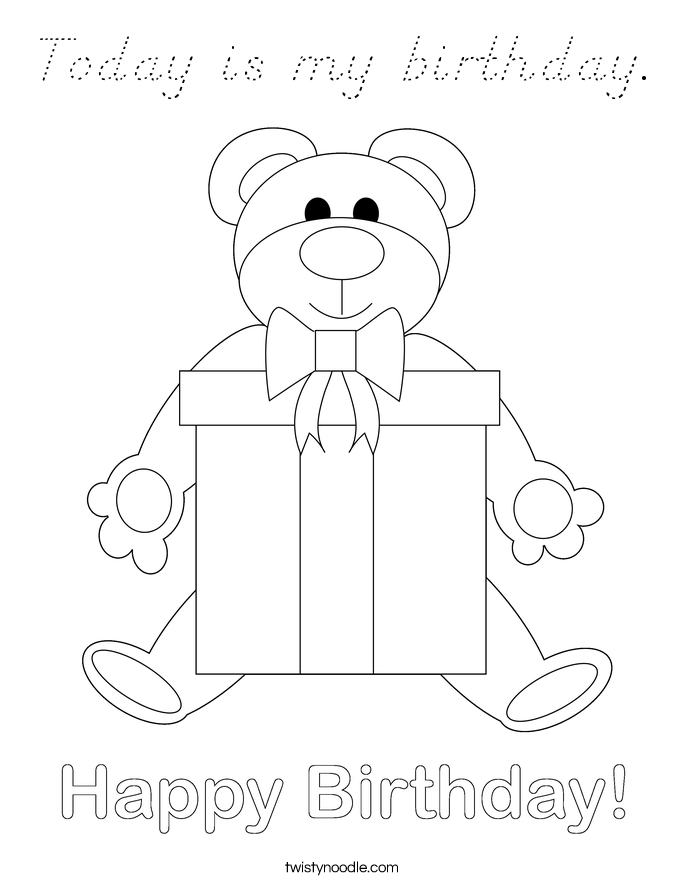 Today is my birthday. Coloring Page