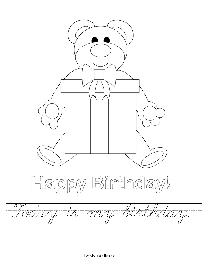 Today is my birthday. Worksheet