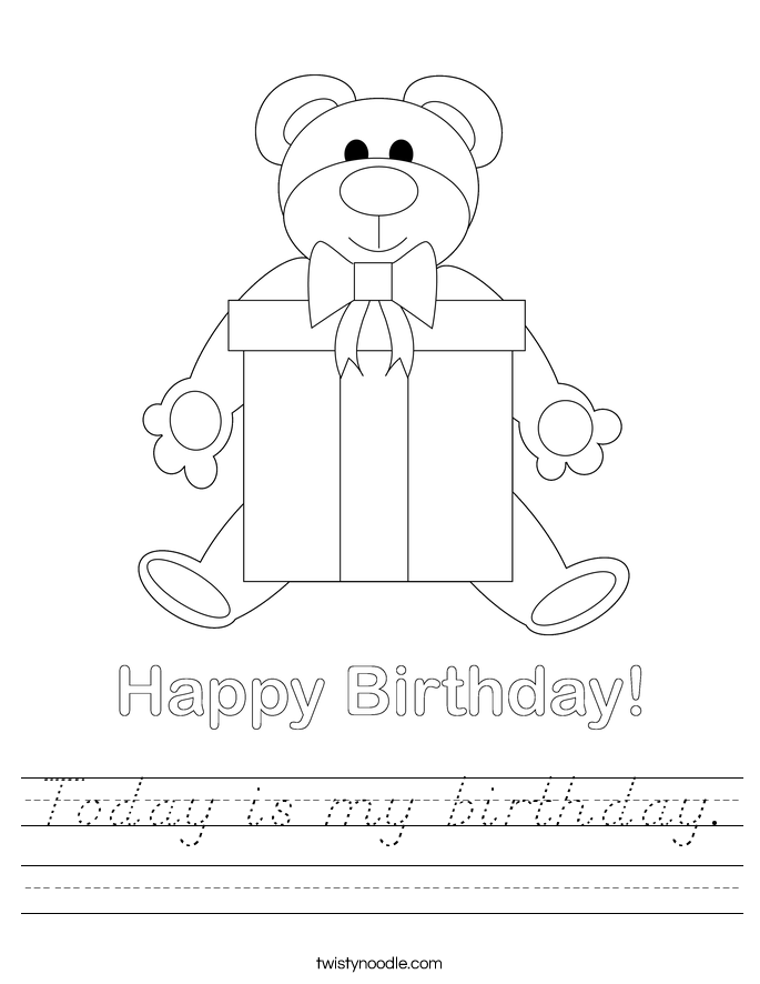 Today is my birthday. Worksheet