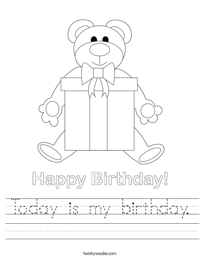 Today is my birthday. Worksheet