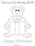 We Love Our Birthday BEARColoring Page