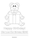 We Love Our Birthday BEAR Worksheet